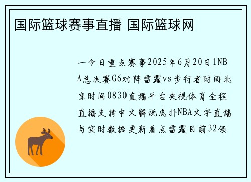 国际篮球赛事直播 国际篮球网